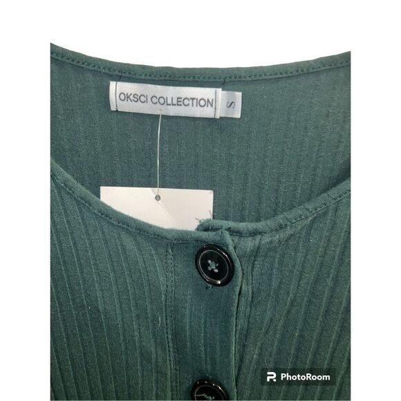 ✨Army Green ribbed button through midi dress✨ - Picture 5 of 6